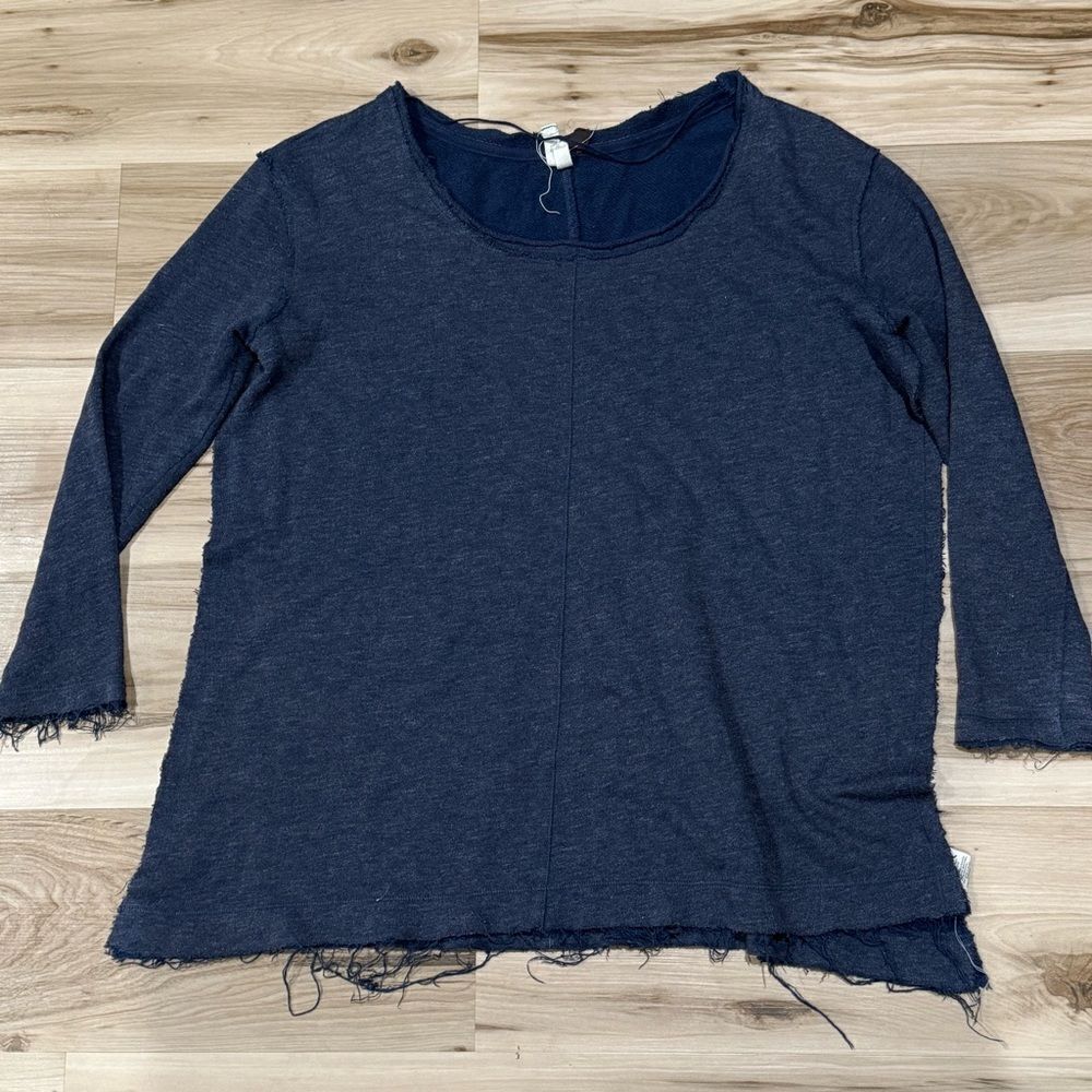 Free People We The Free Blue Open Sided Long Sleeve Top Shirt Women’s Small